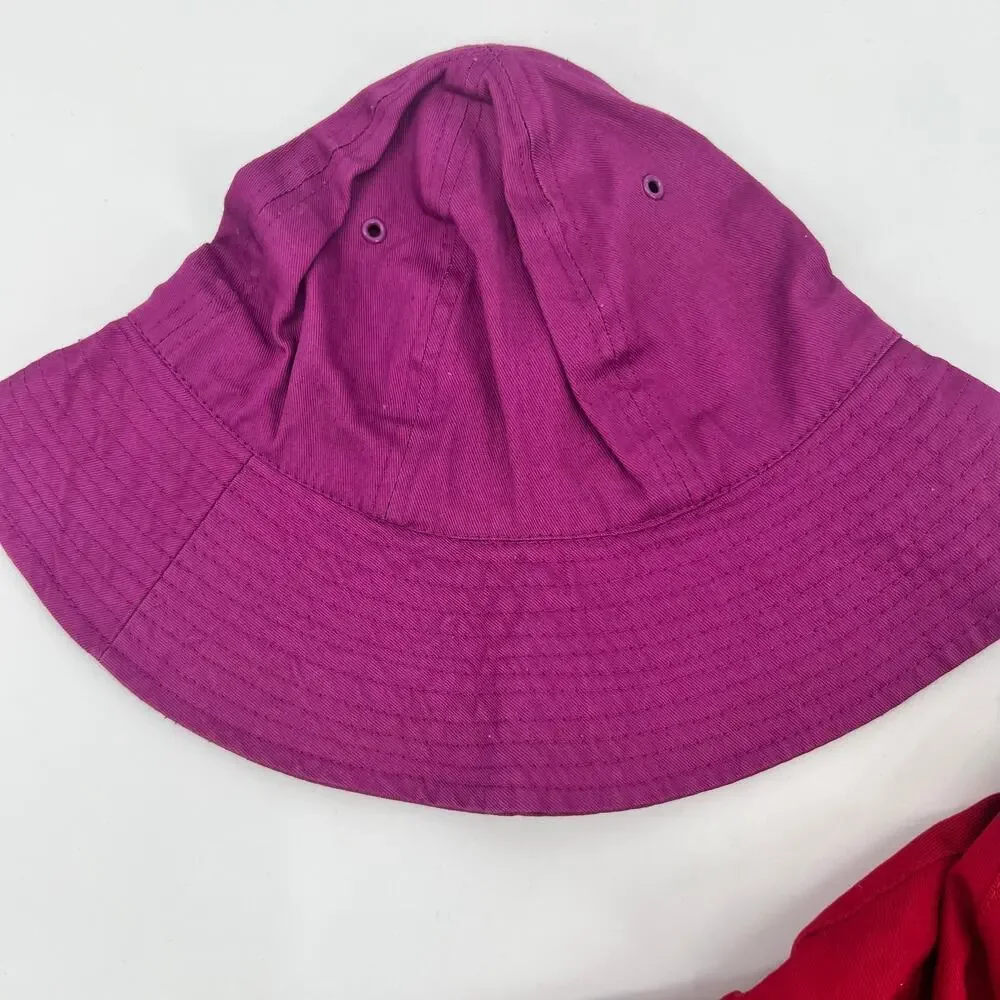 VINTAGE bundle / lot purple & NEW red bucket hat women 100% cotton lightweight - Picture 2 of 6